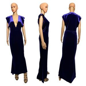 Norma Kamali Velvet Rectangle Gown - Purple